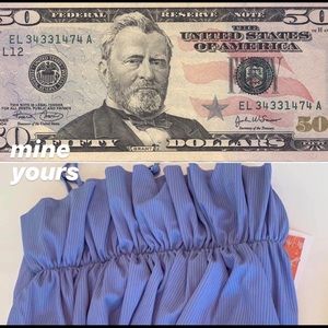 In Search Of Ribbed Milky Blue Oversized Ruffle